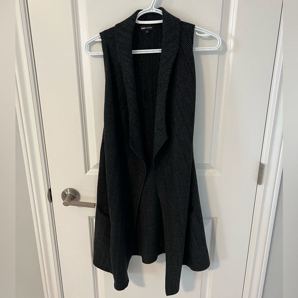 Jean Machine Long Vest Cardigan